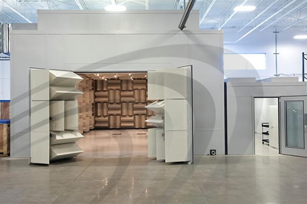 Noise-Lock Wedge-Basket & Personnel Acoustic Doorsets to Hemi-Anechoic Chamber - Mando, USA